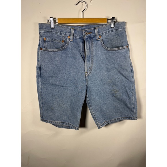 Levi's Other - Levis 505 Regular Fit Denim Shorts Mens 33 Light Wash Blue Cotton Zip Fly FLAWS
